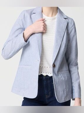 J.CREW COTTON-BLEND STRETCH RELAXED BLAZER